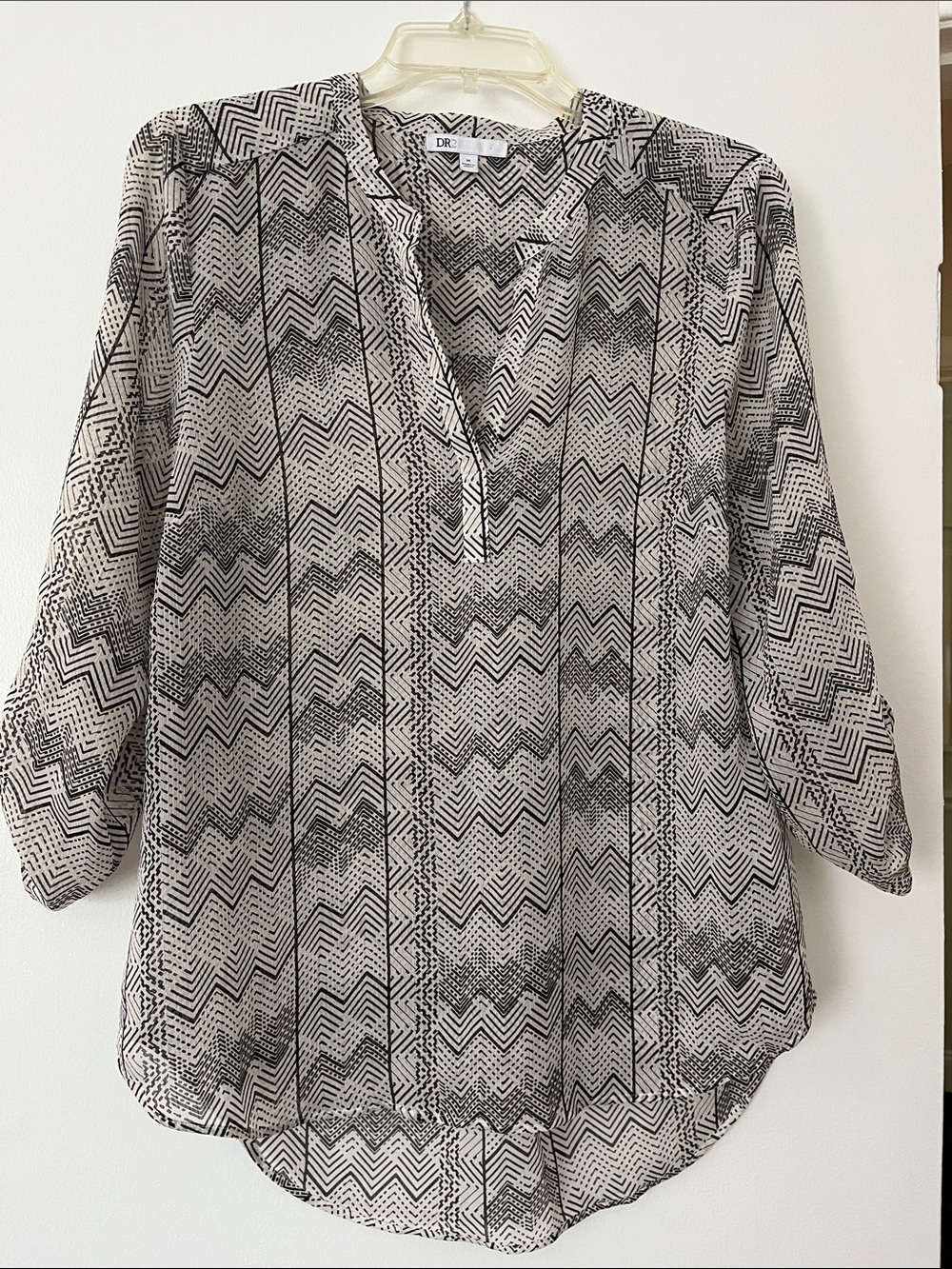 DR2 Black & White Zigzag Print Tunic